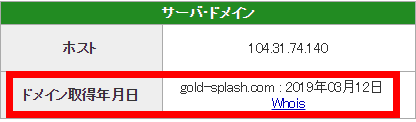 Gold Splashのドメイン
